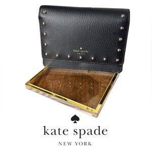 Kate Spade Dina Sanders Place Pebbled Leather Wallet with studded accents